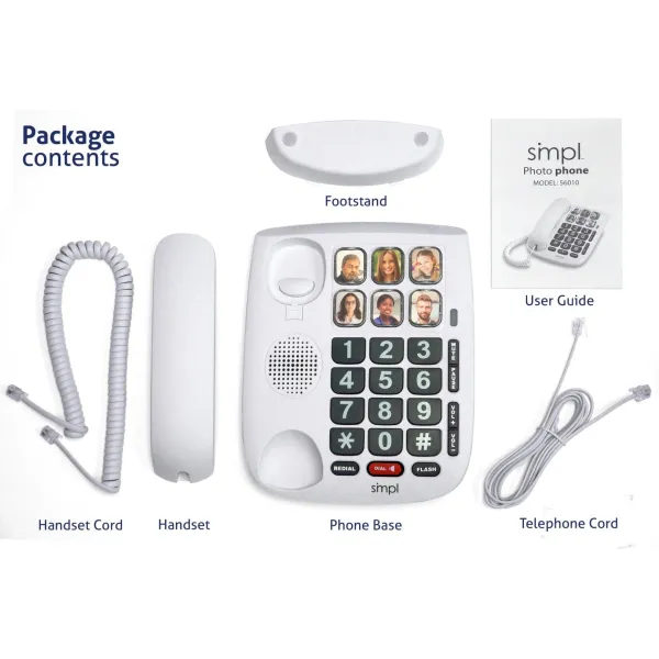 SiMPL Amplified + Hands-Free Dialing Photo Phone