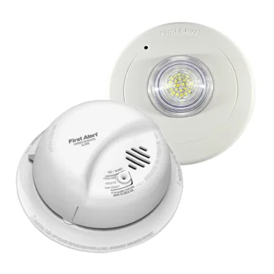 First Alert CO5120BN Hard-Wired Carbon Monoxide Alarm + SLED177 Strobe Light